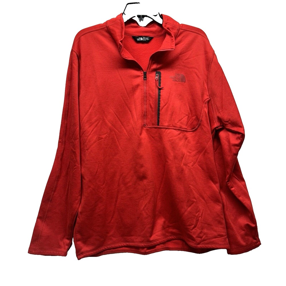 The North Face Mens Red XL 1/2 Zip Polyester Blend Pullover (C9)